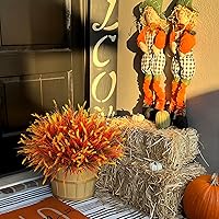 Vista 7 de Plantas artificiales y flores falsas para exteriores, decoración de otoño, 12 paquetes de hojas de otoño, flores de lavanda falsas para decoración