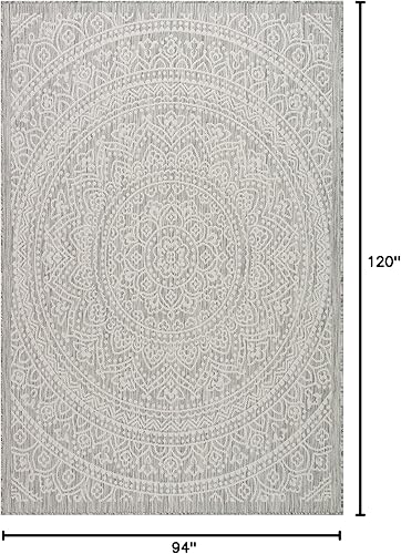 Vista 205 de Adiva Rugs - Alfombra para interior y exterior, tapete fácil de limpiar, resistente a la intemperie y las manchas, para comedor, patio, terraza