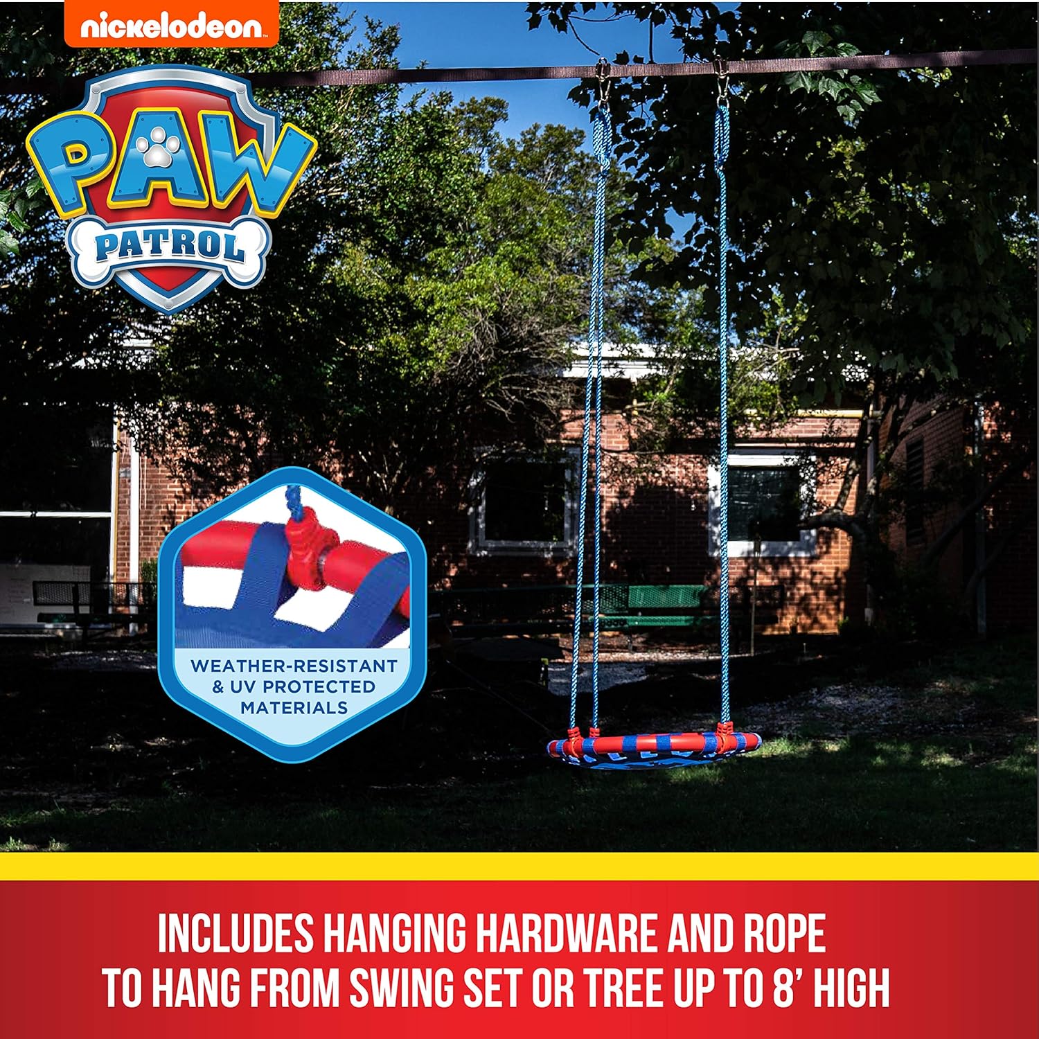 Swurfer Paw Patrol Tree Swing, Saucer Swing - Swing Sets for Backyard,Outdoor Swing for Kids