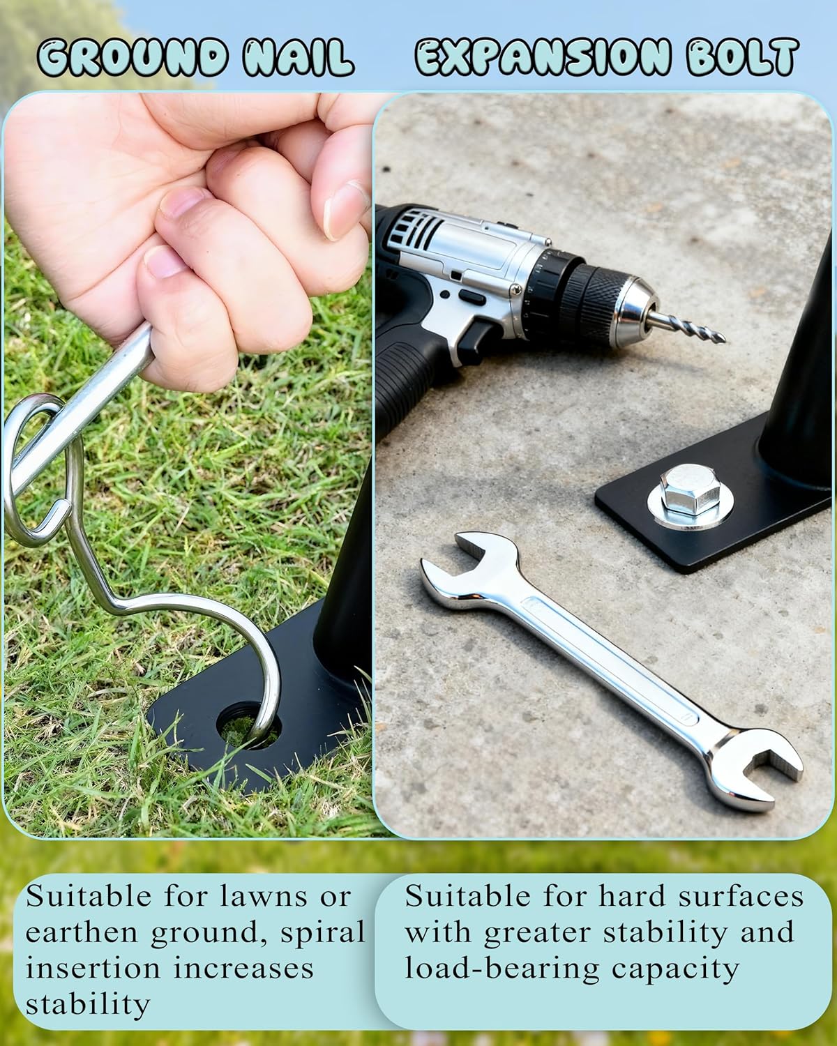 Porch Swing Stand Frame for Both Kids and Adults,440Lbs Heavy-Duty Metal A-Frame for Swing Sets for Backyard (Frame Only) (Blue)