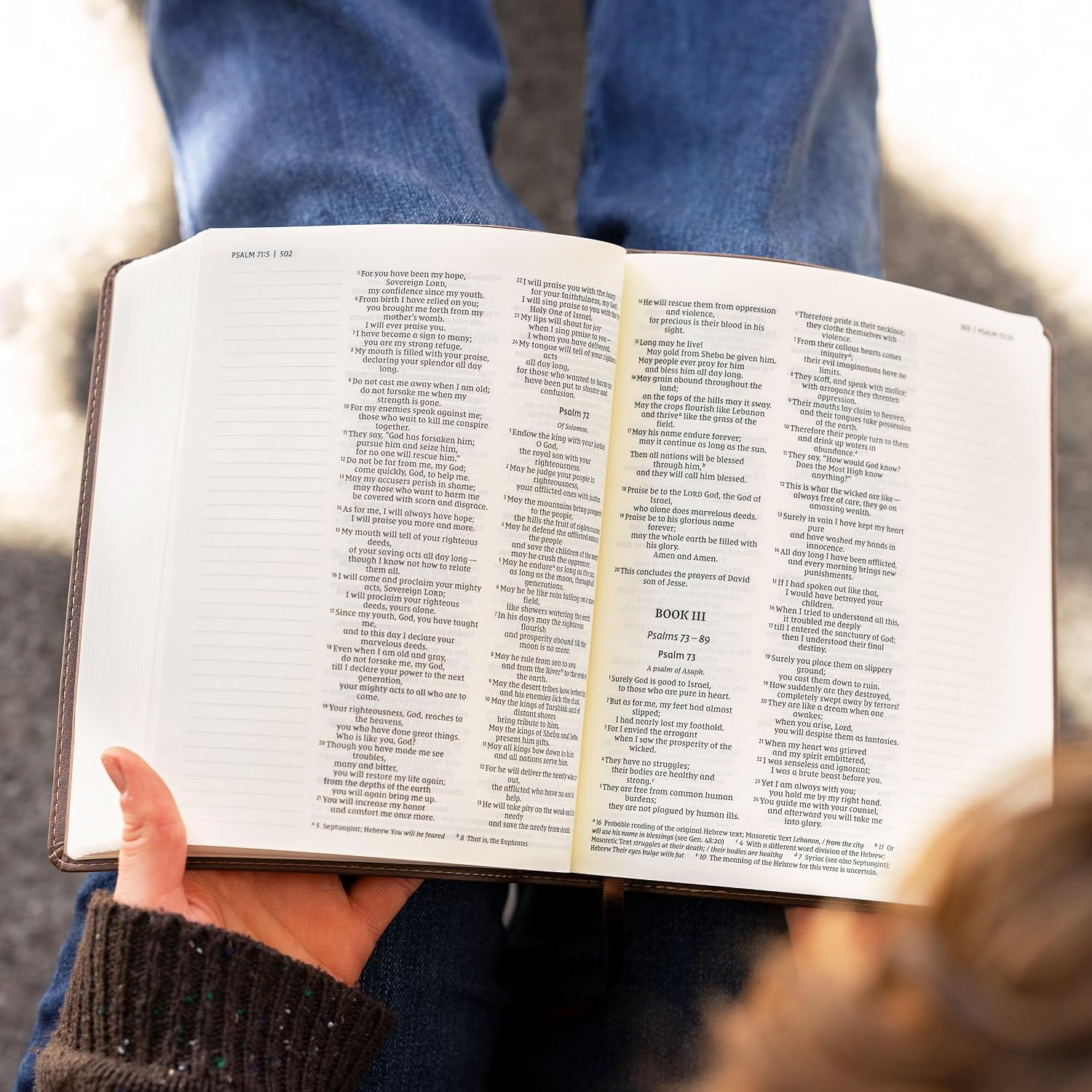 Personalized NIV Journal the Word Bible – Double Column Brown Leathersoft Faux Leather | Custom Name Engraved | Red Letter Comfort Print Edition with Wide Margins for Notes & Reflections | Birth Flowers