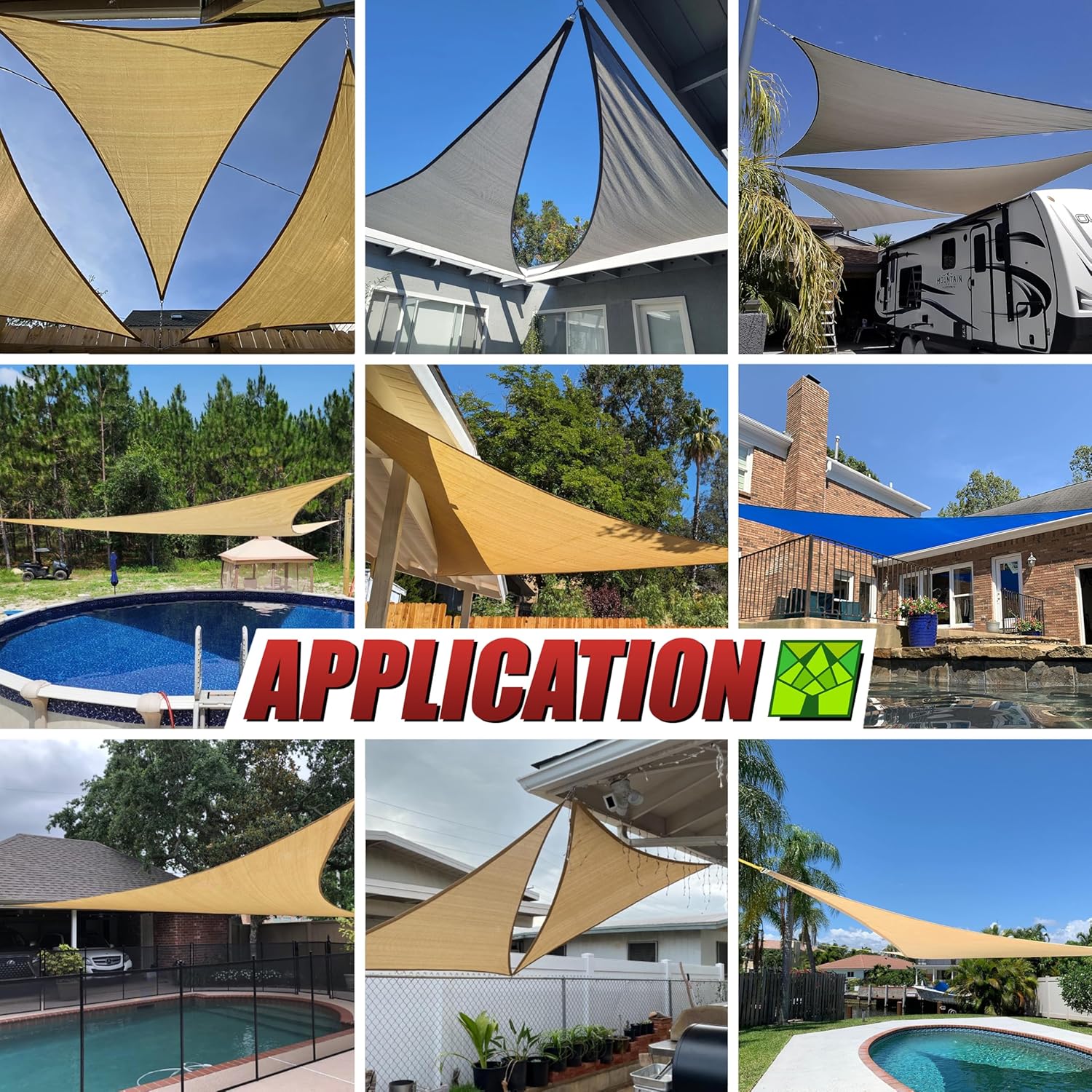 Colourtree Custom Triangle Sun Shade Sail UPF50 Canopy UV Block Rectangle - Commercial Standard Heavy Duty - 190 GSM - 3 Years Warranty