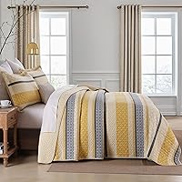 Vista 46 de Homzard King Size Quilt Set, Grey White Snowflake Striped Comforter Set,Cotton Gray Bedspread King Size, Lightweight Comforter Fall Bedding 3 Piece