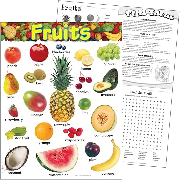 TREND Fruits Learning Chart, Classroom Decor, 17 x 22