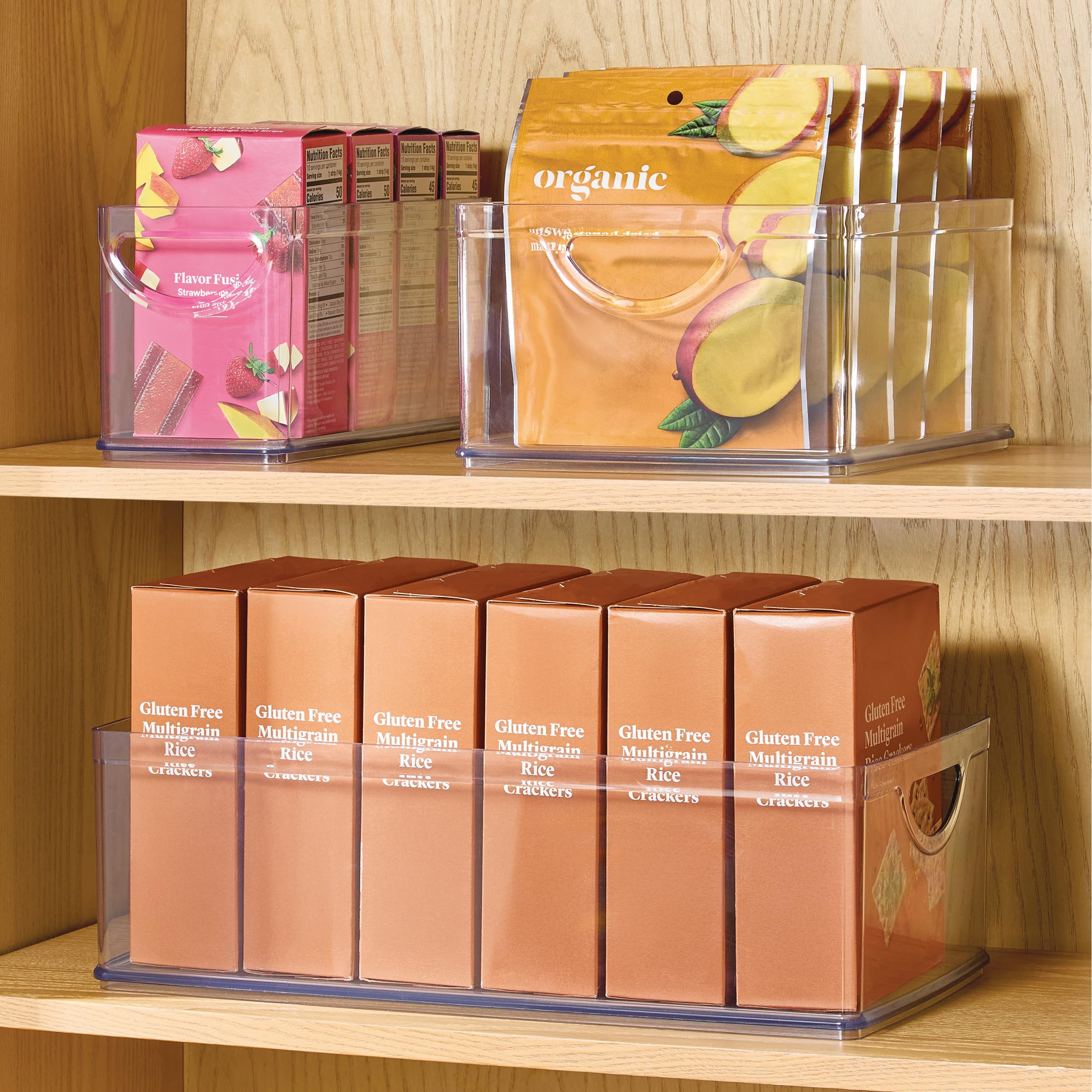 iDesign Cestino portaoggetti in plastica riciclata con cassetto, 26,5 x 22,4 x 14,6 cm, contenitore trasparente