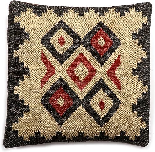 Shivanifashions Kilim Pillow Cover Vintage Square Cushion Handwoven Pillow Case 
