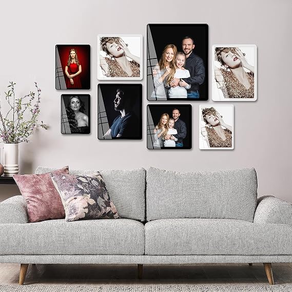 Black 8x10 Picture frame,8 x 10' picture frames,can be Horizontal and Vertical, Matted for Wall and Tabletop Decor