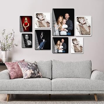 Black 8x10 Picture frame,8 x 10' picture frames,can be Horizontal and Vertical, Matted for Wall and Tabletop Decor