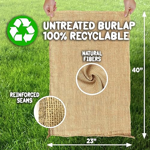 Vista 2 de Shop Square Bolsas de carreras de sacos de papa, 23 x 40 pulgadas, juego de 6, divertidos sacos de arpillera para niños y adultos, perfectas