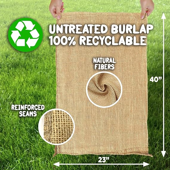 Large Burlap Potato Sack Race Bags, 23x40 Burlap Bags, Outdoor Lawn Games for Kids & Adults - Easter Games, 4th of July BBQ, Picnic, Block Party, Family Reunion, Birthday Party, Halloween - Set of 12
