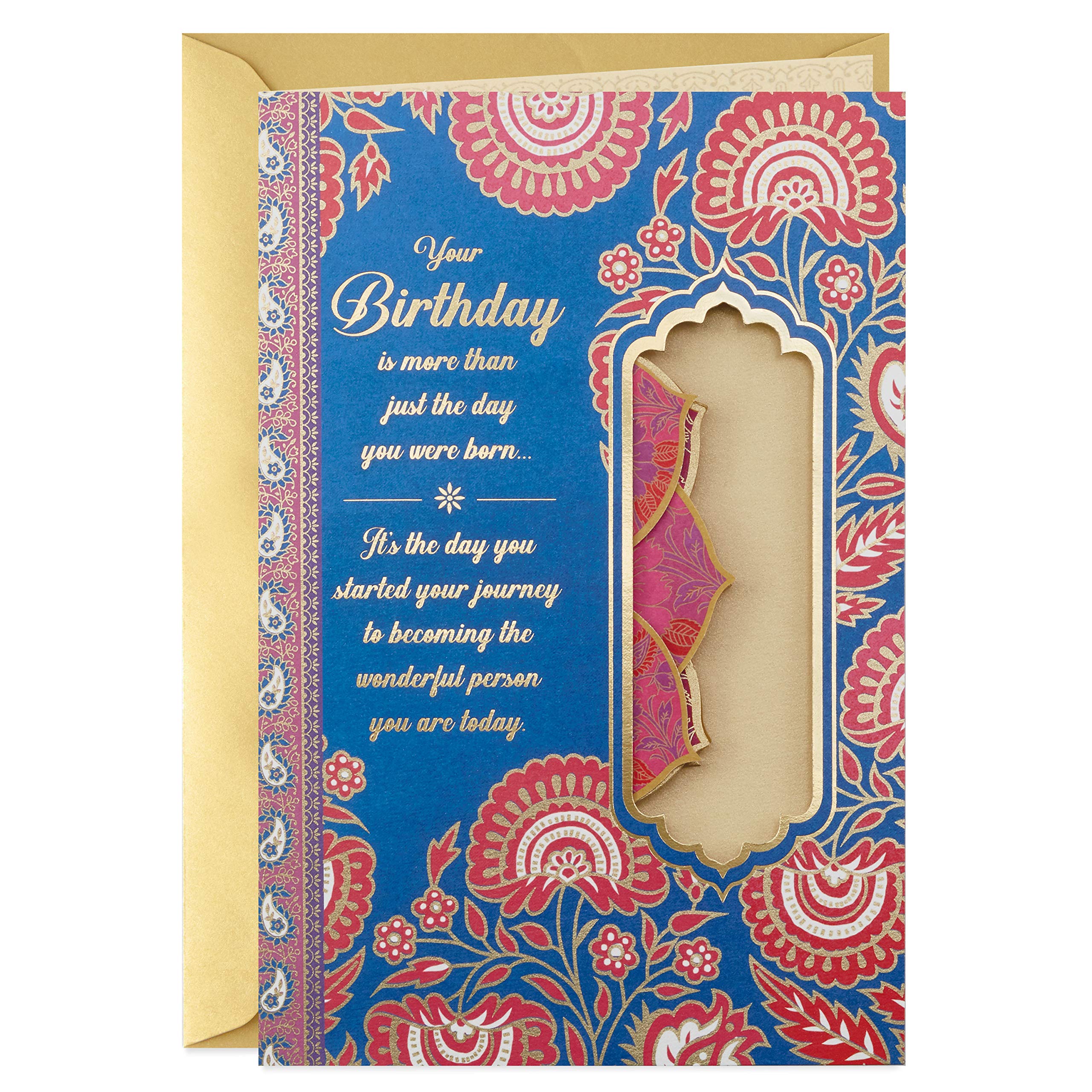 Hallmark Golden Thread Birthday Card (Pop Up Flower)