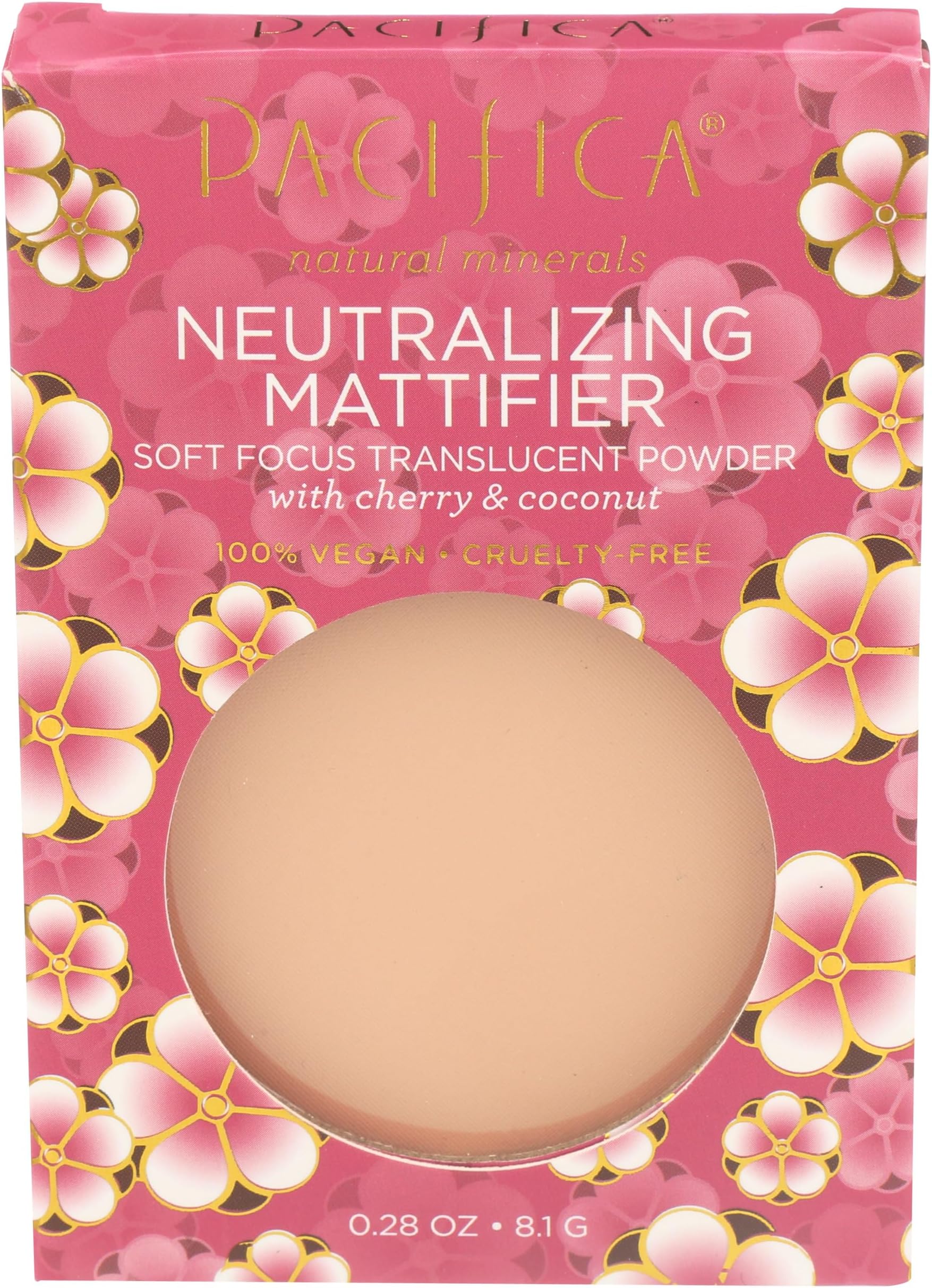 Pacifica Beauty, Neutralizing Mattifier Soft Focus Translucent Setting Powder, Cherry + Coconut, Sets Face Makeup, Natural Minerals, Oil Control, Talc + Mineral Oil Free, Vegan & Cruelty Free