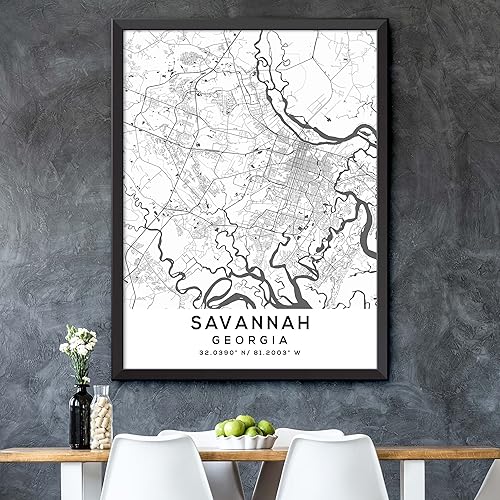 Miniatura 5 de Mapa de Savannah, Georgia, Light 2 (12x16)