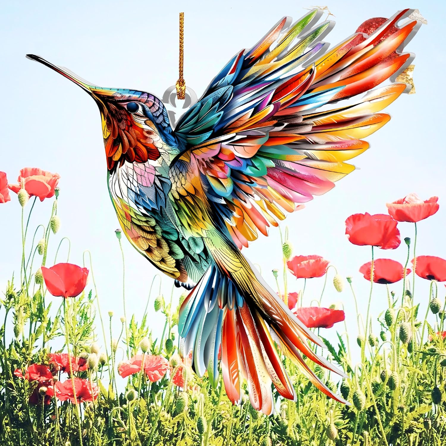 Hummingbird Ornament – Hummingbird Ornaments for Christmas Tree – Unique Gift for Women, Bird Lovers, Gardeners, Bird Figurine Holiday Decor - Image 2