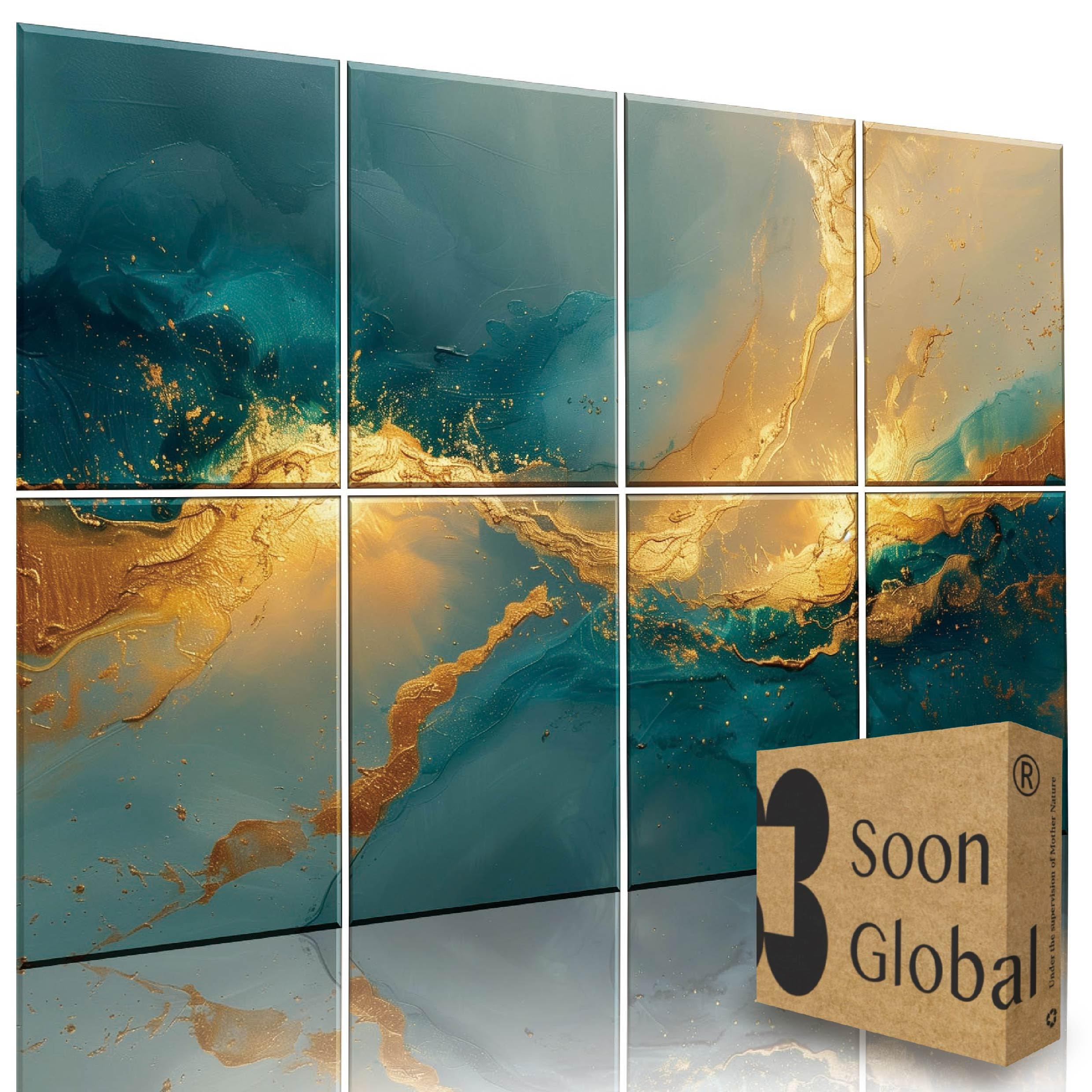 Acoustical Wall Panels, 48 X 32 Inches Art Acoustic Panels, Decorative Acoustic Panels, Acoustic Wall Panels, Sound Absorbing Wall Art, Oceanic Gleam