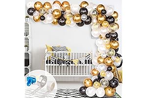 Whaline Black and Gold Balloons Garland Arch Kit: Elevate Your Celebrations
