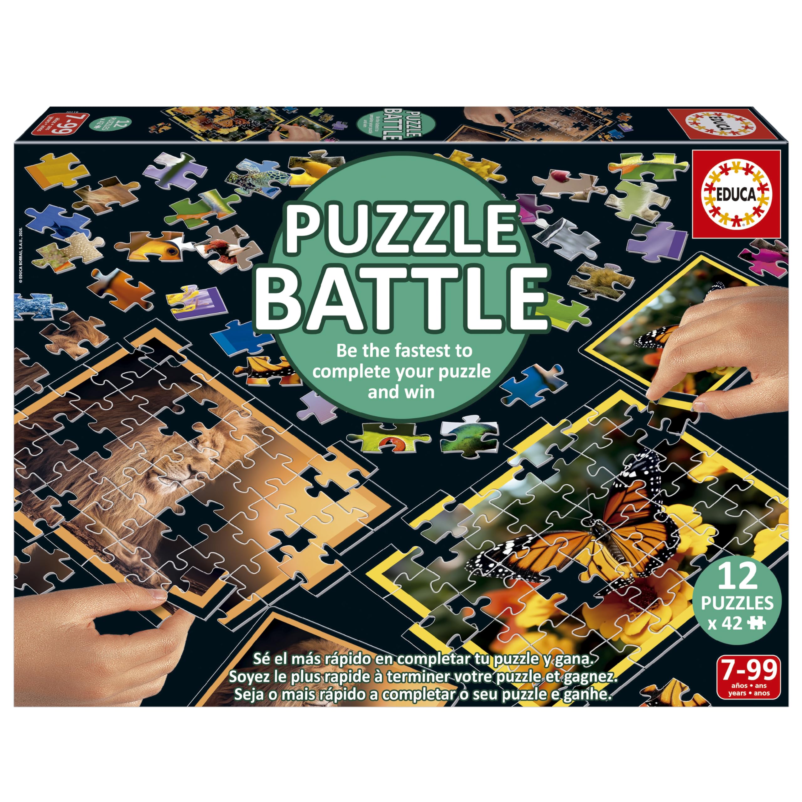 Educa - Puzzle Battle Natura. Eine authentische Schlacht der Stücke | Seien Sie der Erste, der Ihr Puzzle vervollständigt, um der Gewinner zu Werden. Ab 7 Jahren (20119)