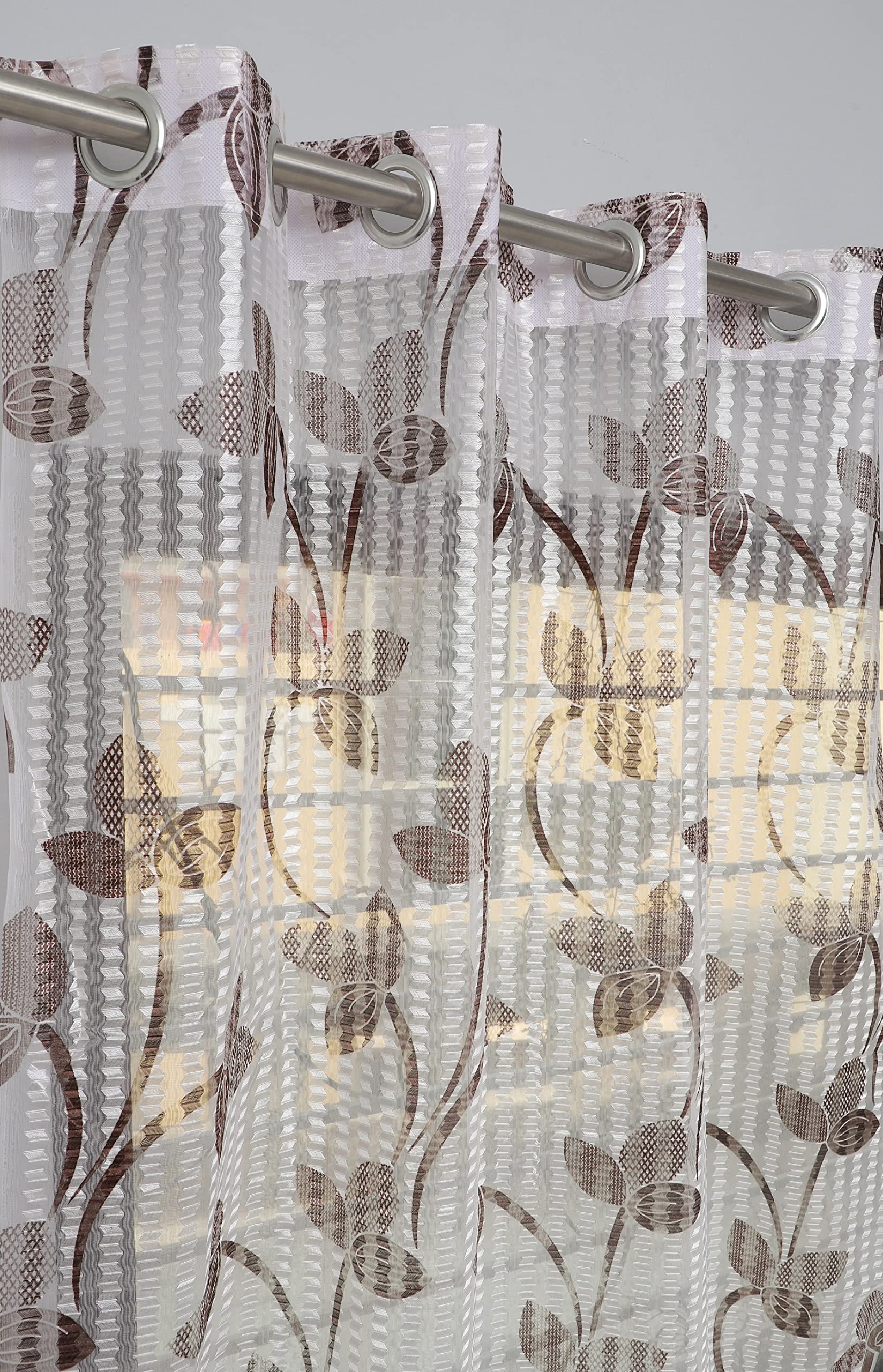 JBG HOME STORE Premium Sheer Printed Net Transparent 3 Pieces Curtains for Window 6 Feet, (Brown, 6 Feet) (B0B7NSWDYN) Amazon Price History, Amazon Price Tracker