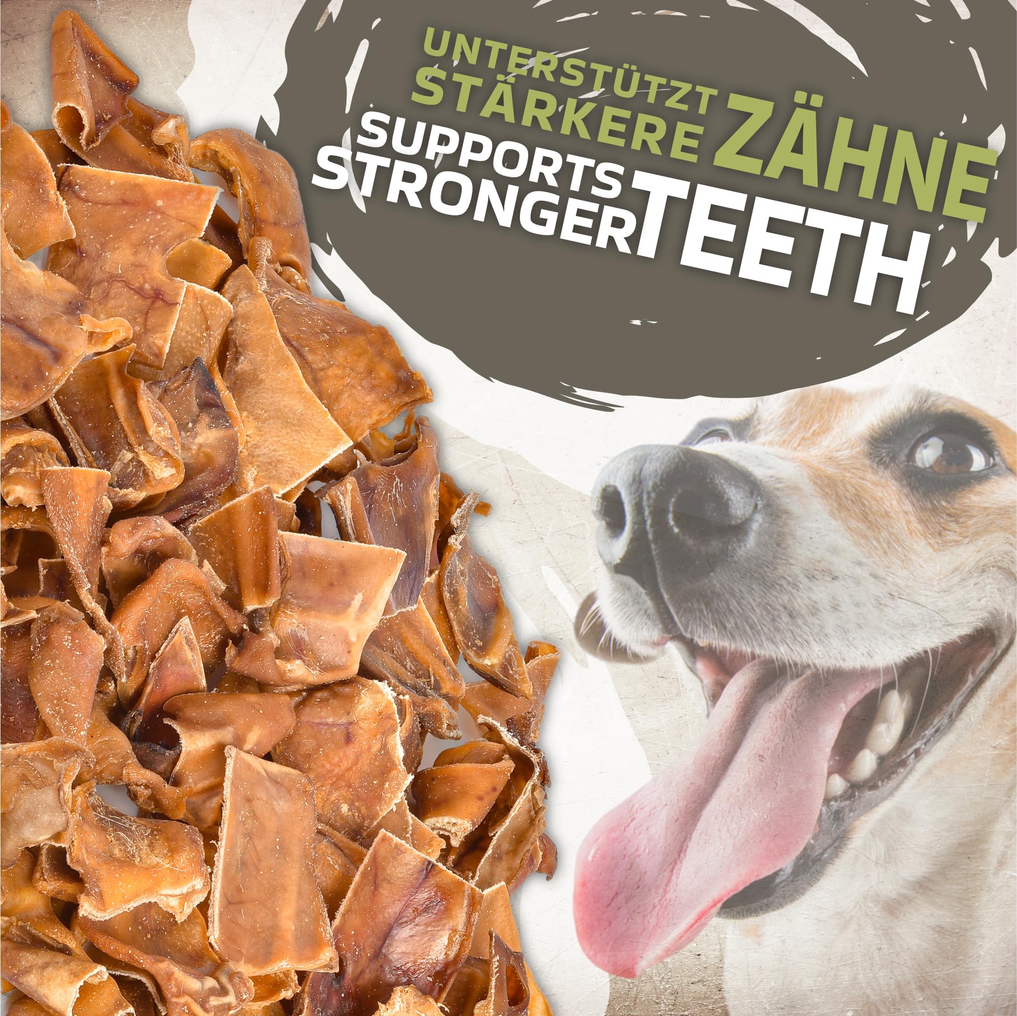 Oreilles de porc coupées pour chiens 1 kg (environ 43 à 48 pièces) | Articles à mâcher entiers séchés | 100 % naturel | Plaisir à mâcher durable | Sans céréales | Idéal pour les petits et grands