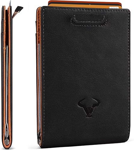 Miniatura 2 de Bulliant - Billetera delgada con bolsillo frontal y clip para billetes, billetera plegable para hombres con capacidad para 10 tarjetas de 3.1x4.5
