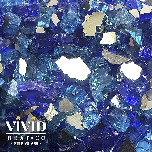 Miniatura 10 de Vivid Premium - Mezcla de verde, dorado y ámbar de 12 pulgada, (10 libras) de vidrio reflectante para chimenea y hoguera (tostado irlandés)