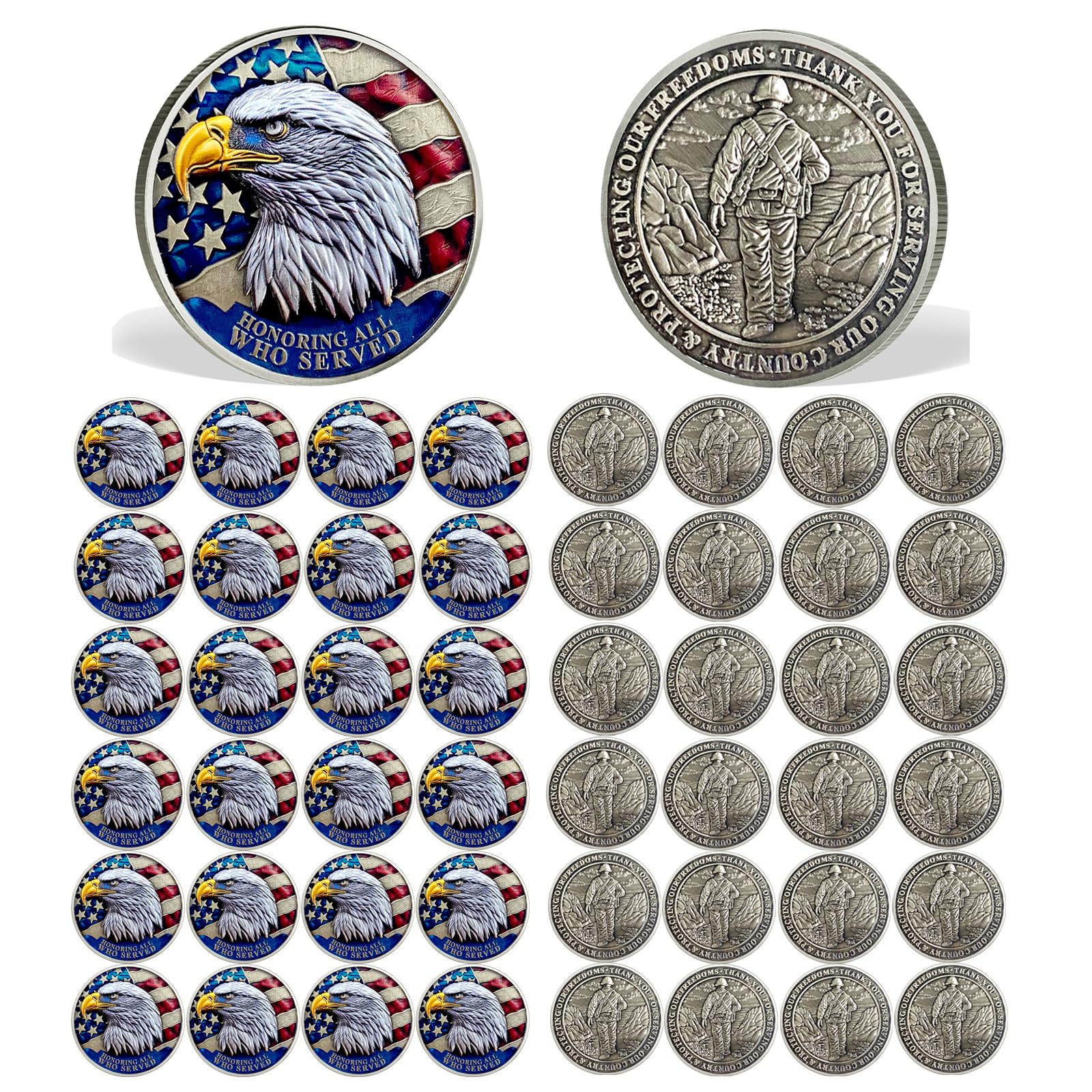 50 PCS AtSKnSK Thank You for Your Service for Veterans Appreciation Veteran's Day Gifts Bulk (Ancient Eagle Veteran, Piece, 50)