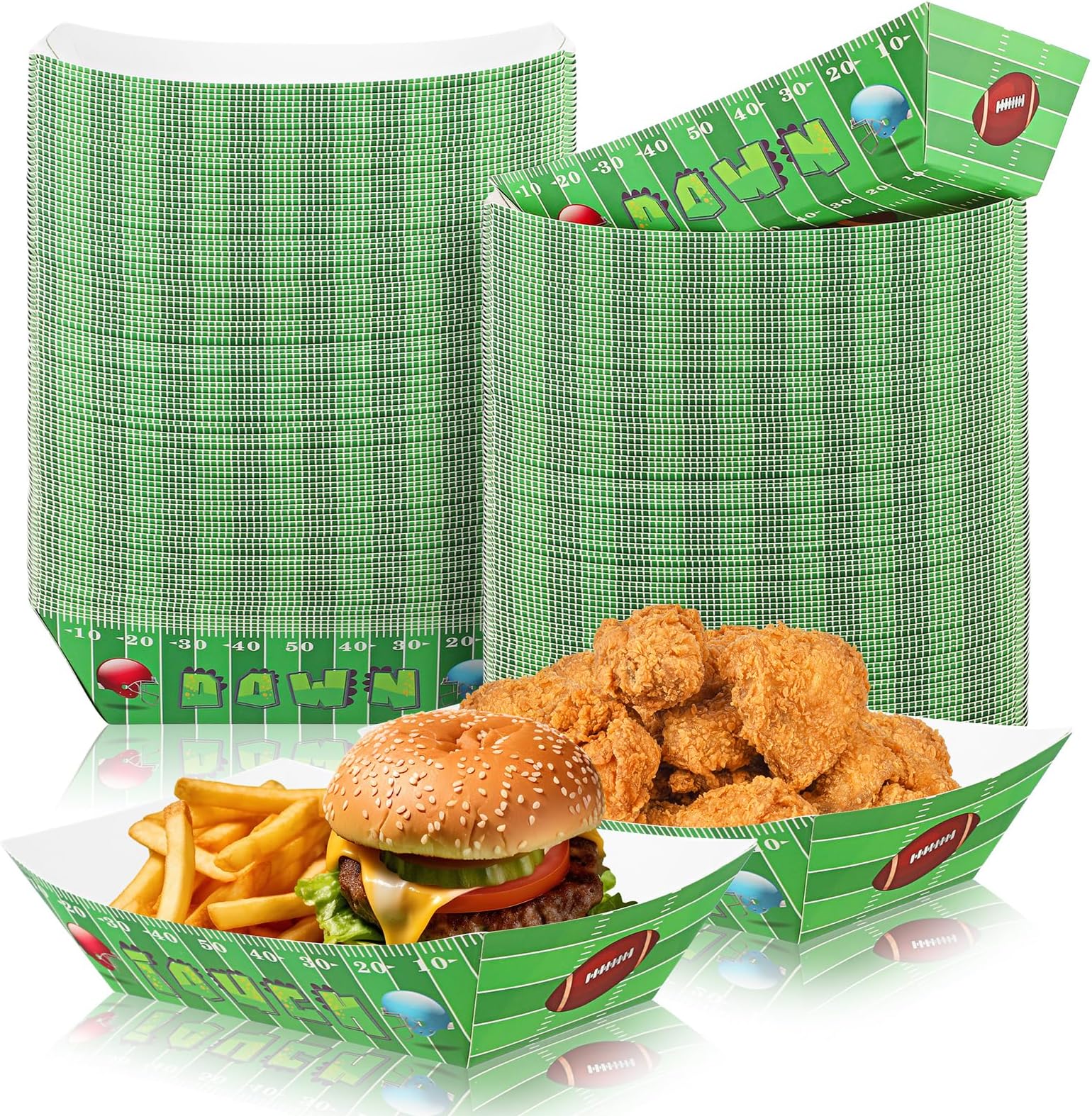 Tenceur 100 Pcs 2lb Shark Party Supplies Paper Food Trays