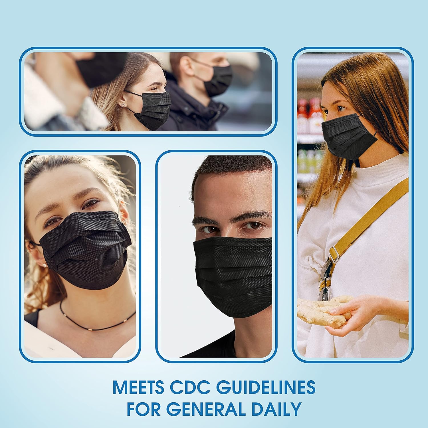KENKO 4-ply MEDICAL Face Masks, Level 2 ASTM F2100-19 passed include Melt-blown layers, Breathable & Comfortable Filter Safety Mask Protection Mask for Dust Air Pollution (50, MEDICAL Black, 4 layers) : Tools & Home Improvement