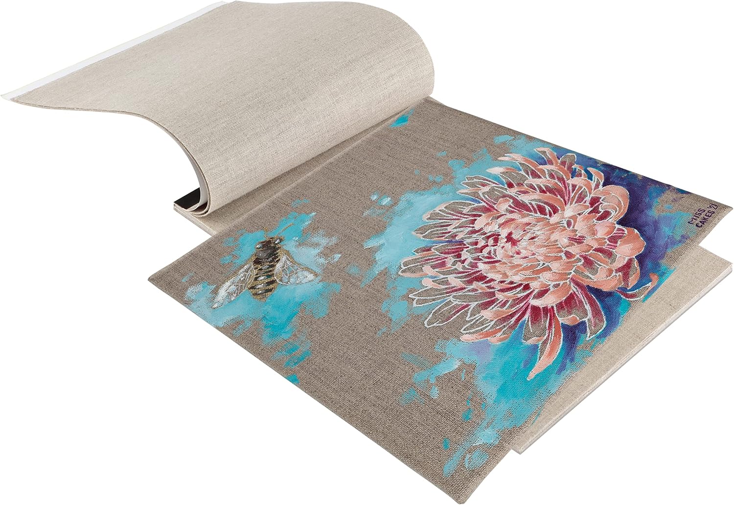 Senso Clear Primed Linen Canvas Pads - 9x12 (10 Total Sheets) - Clear Primed Heavyweight Linen Sheets Travel-Friendly Canvas Paper for Acrylic Oil Painting Mixed Media Sketching Drawing