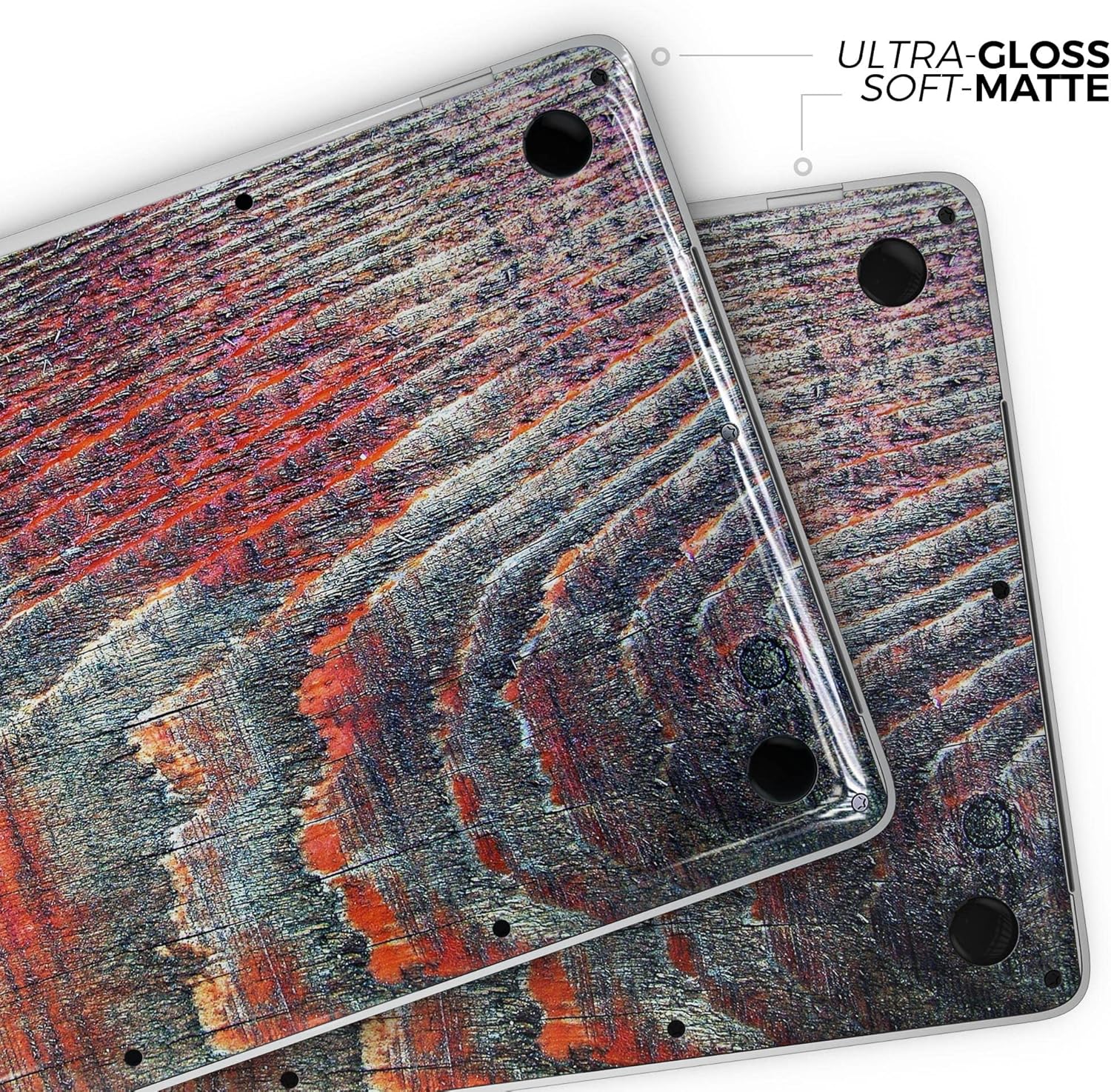 DesignSkinz - Grungy Orange and Teal Dyed Wood Surface - Full-Body Wrap Protective Decal Skin Kit Compatible with MacBook 13" Pro M1 (A2338)