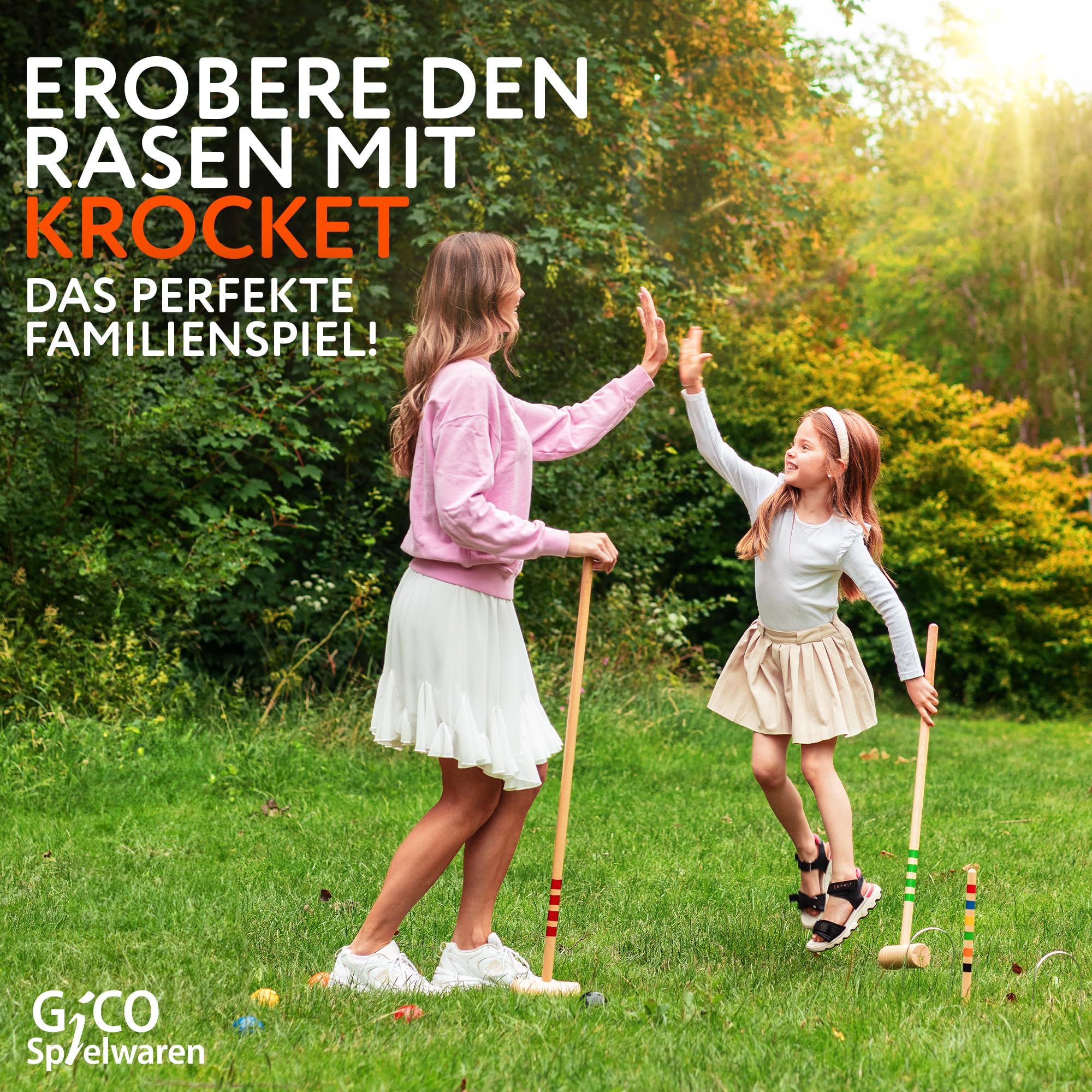GICO kwaliteits-croquetset 6x100 - het speelplezier voor buiten/in de