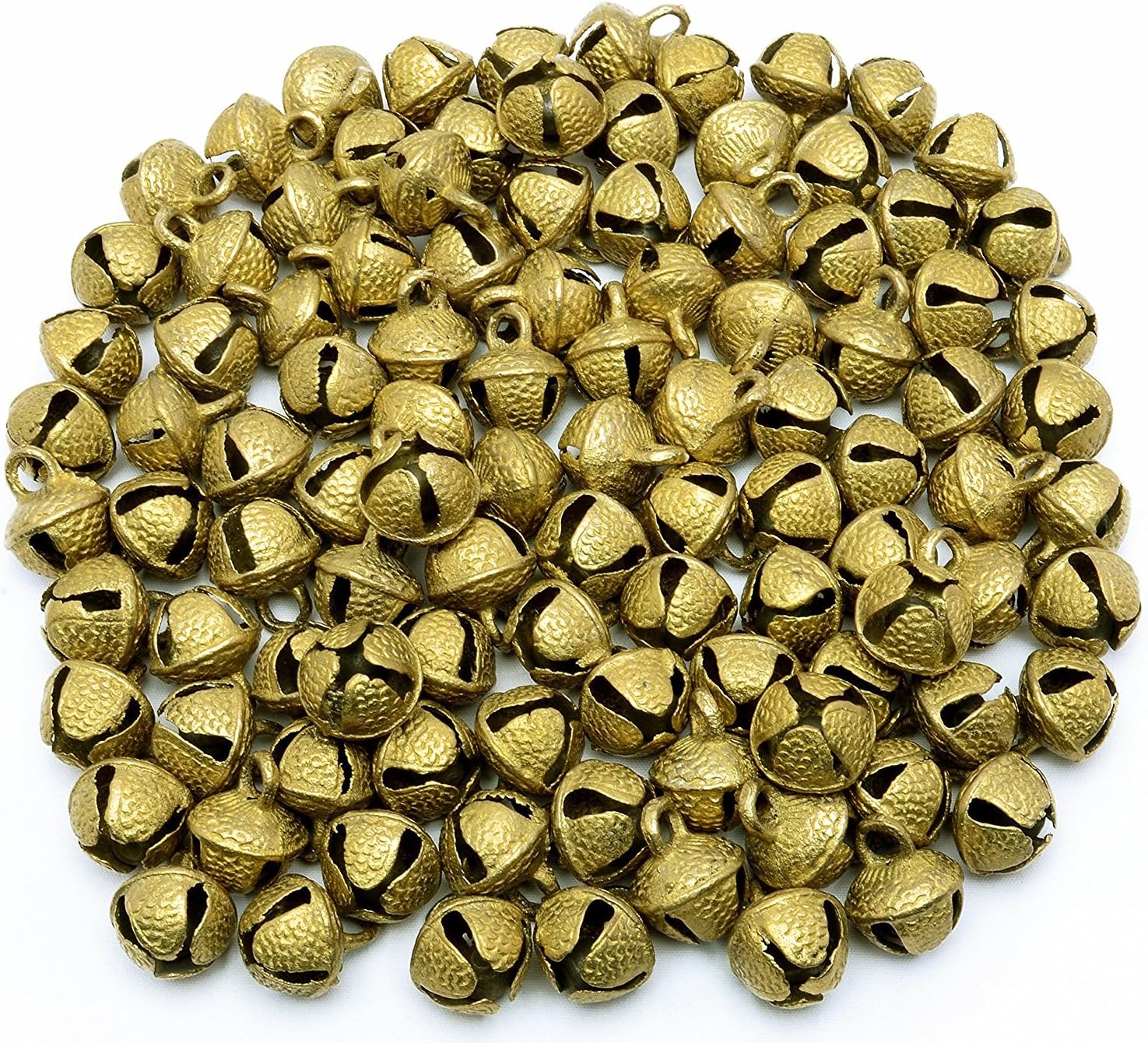 Lot of 50 Pcs Vintage Indian Camel Horse Sheep Sleigh Brass Bells 22mm Ht Décor