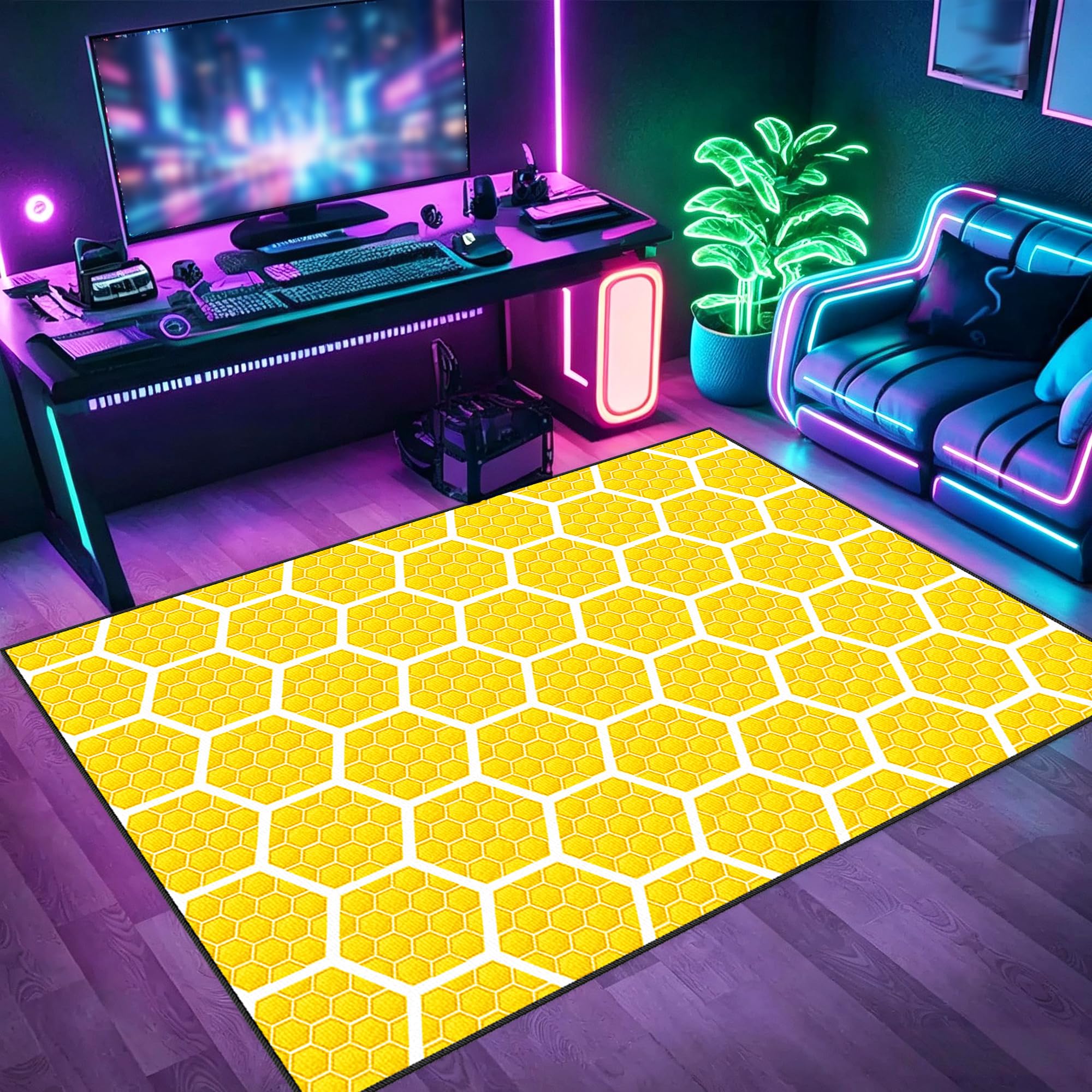 Moquette de gaming 200x210cm et tapis sol gamer pour chaise de jeu