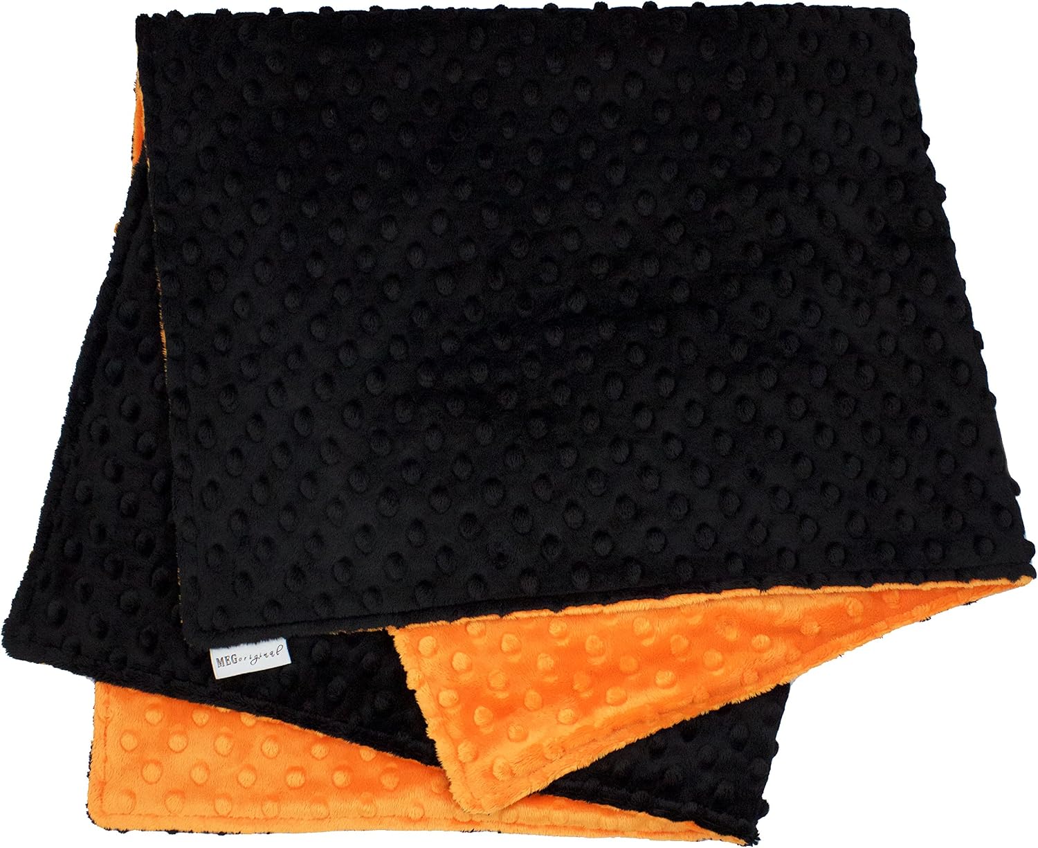 MEG ORIGINAL Minky Dot Baby Blanket, Orange & Black 346