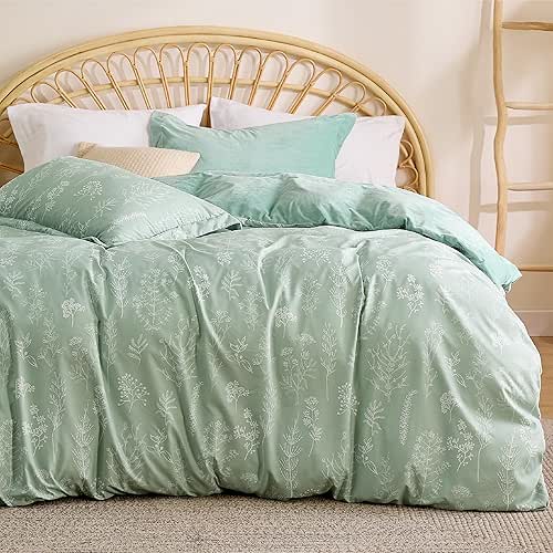 Bedsure Flannel Velvet Duvet Cover Queen Size, Ultra Soft Breathable
