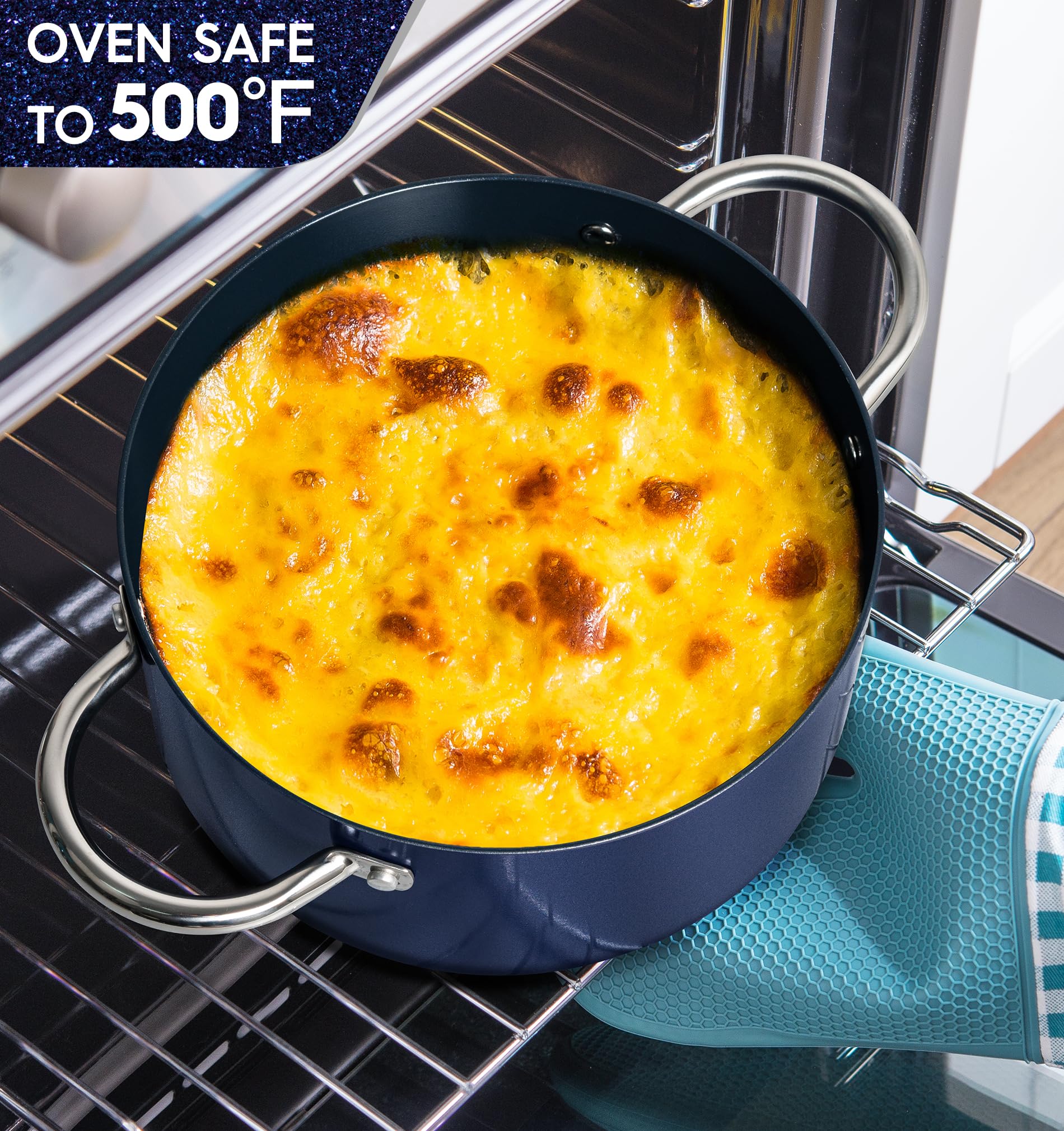 MICHELANGELO Olla con tapa, olla antiadherente de 5 cuartos de galón, olla de sopa de cerámica compatible con inducción, olla antiadherente con mango de acero inoxidable, olla antiadherente de 5