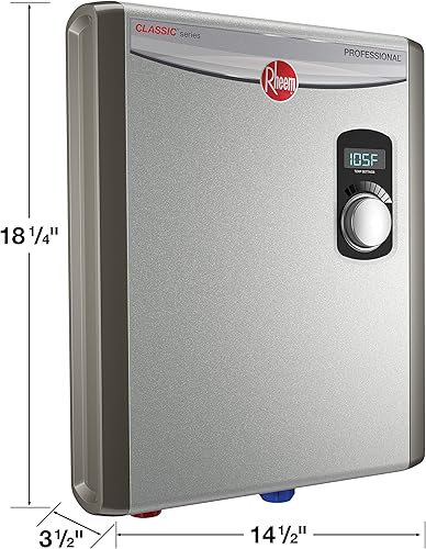 Miniatura 6 de Rheem RTEX-18 calentador de agua para el hogar de240V sin tanque, con 2 cámaras de calefacción