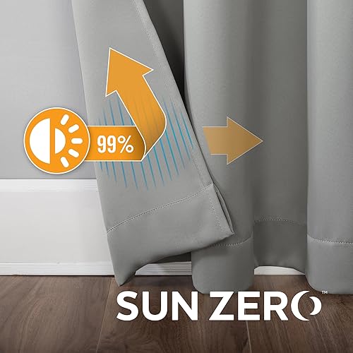 Miniatura 4 de Sun Zero Soho - Juego de 2 paneles de cortinas opacas de eficiencia energética con ojales, 54 x 96 pulgadas, color plateado