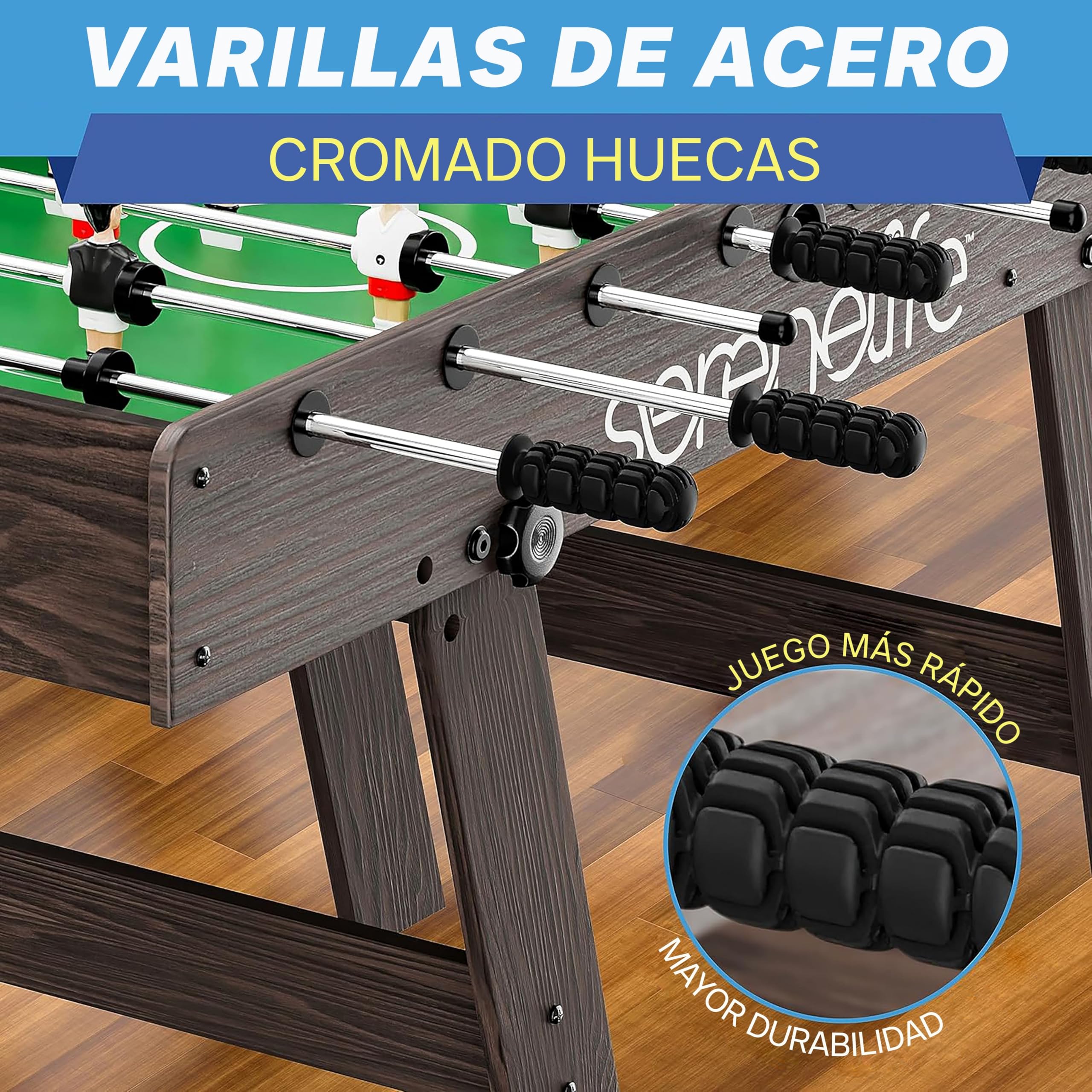 Serenelife futbolin, Tamaño competitivo de 48”, Futbol, para la casa, Sala de Juegos, Arcade