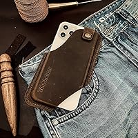 Vista 6 de TobbinGear Funda de cuero para teléfono móvil con clip para cinturón, bolsa de cinturón de cuero, funda universal para teléfono en el cinturón