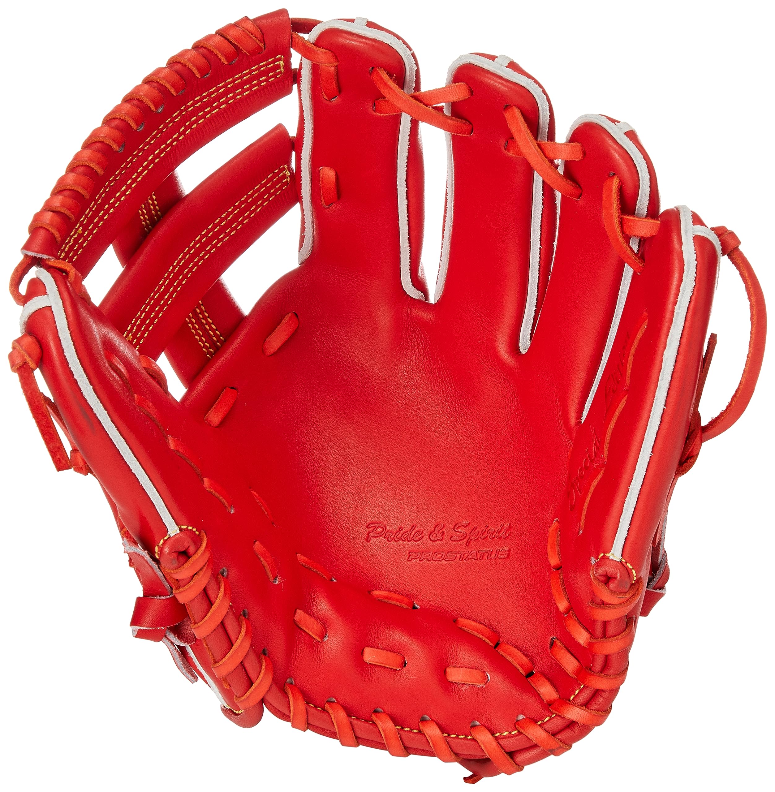 ZETT BPROG260S Hard Baseball Glove Pro Status, for Second Short, Naoki Yoshikawa, Right Throw, Deep Orange