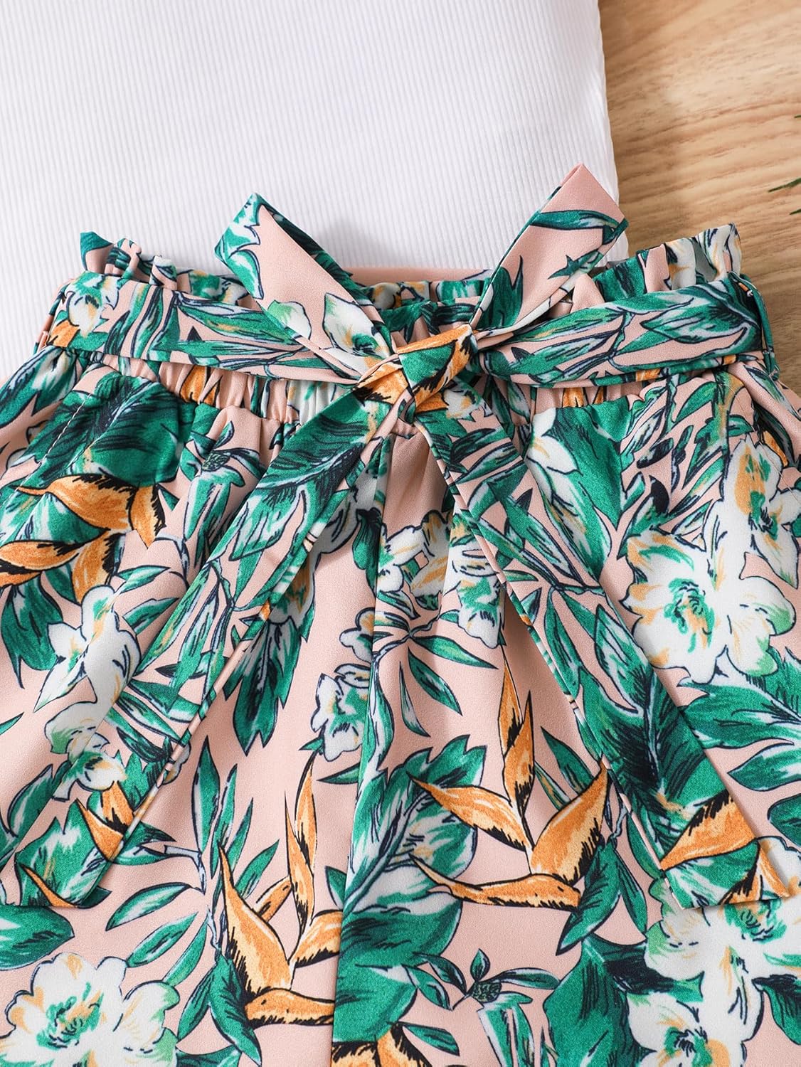 NEW 6-14 Years Seechosle Girls 2 Piece Outfits Ribbed Tank Top and Paperbag Shorts Set with Pockets - Image 6