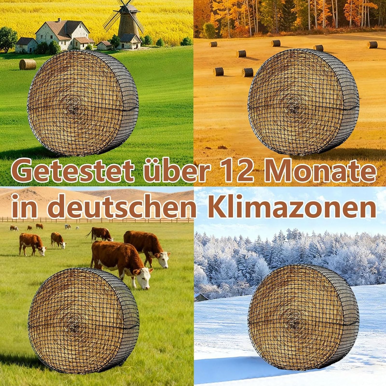 Siatka na siano w belach 5x5 stóp dla koni, do powolnego karmienia