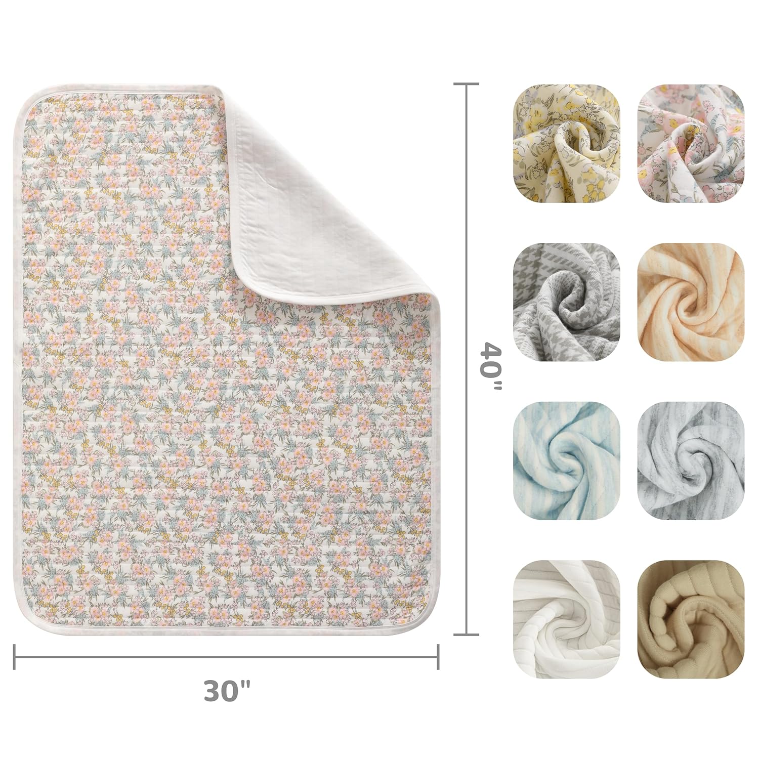 NTBAY Jersey Cotton Quilted Toddler Blanket, Breathable and Warm for Boys and Girls Baby Blanket, 30x40 Inches, Pink Floral - Image 3