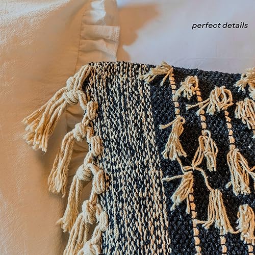 Miniatura 4 de Funda de almohada decorativa bohemia y chic de 12 x 20 pulgadas, almohadas lumbares de algodón tejido a mano, cojín neutro para sofá, cama, casa de