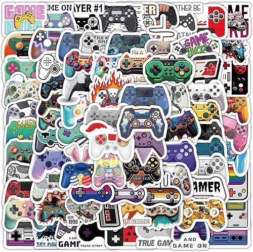 Calcomanías de videojuegos, 57 unidades, calcomanías estéticas para adolescentes, niños, botellas de agua para laptop, dormitorio, gamebox, scooter,