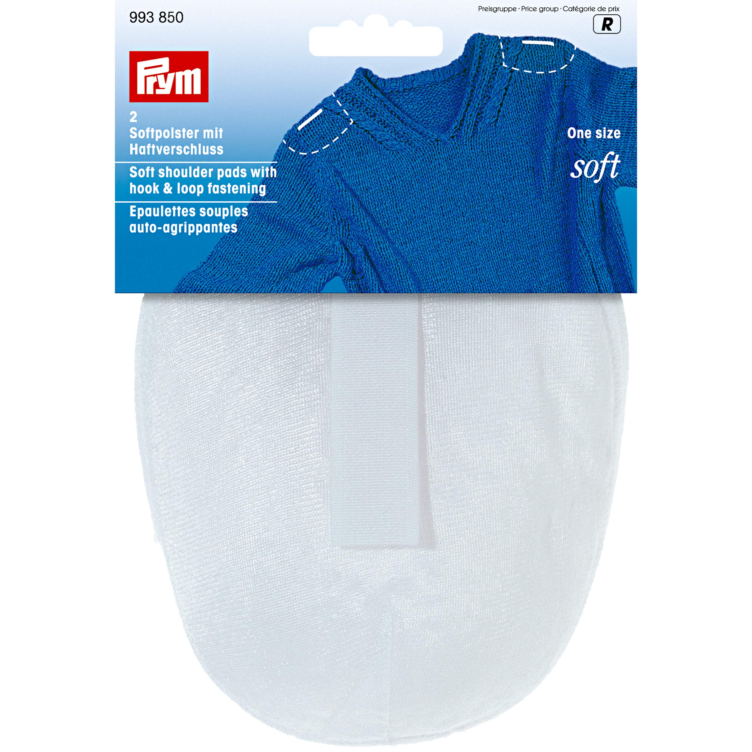 Prym Set-In Shoulder Pads With Hook & Loop Fastening - White, Size S, 2 Pieces - View #4