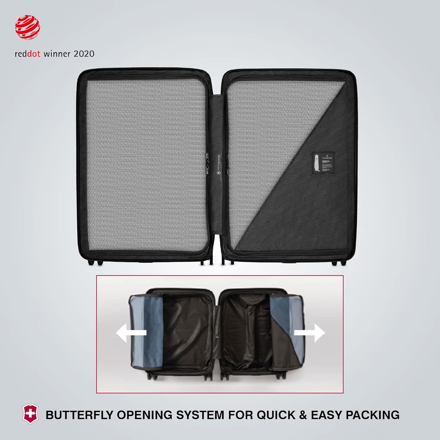Victorinox Airox Large Hardside Case - Sleek 4-Wheeled Luggage - Suitcase Includes Combination Lock, Spinner Wheels & More - 98 Liters, Silver