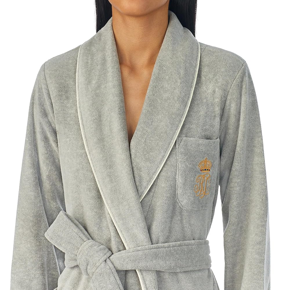 Lauren Ralph Lauren Recycled Poly Dalton Fleece Robe Grey