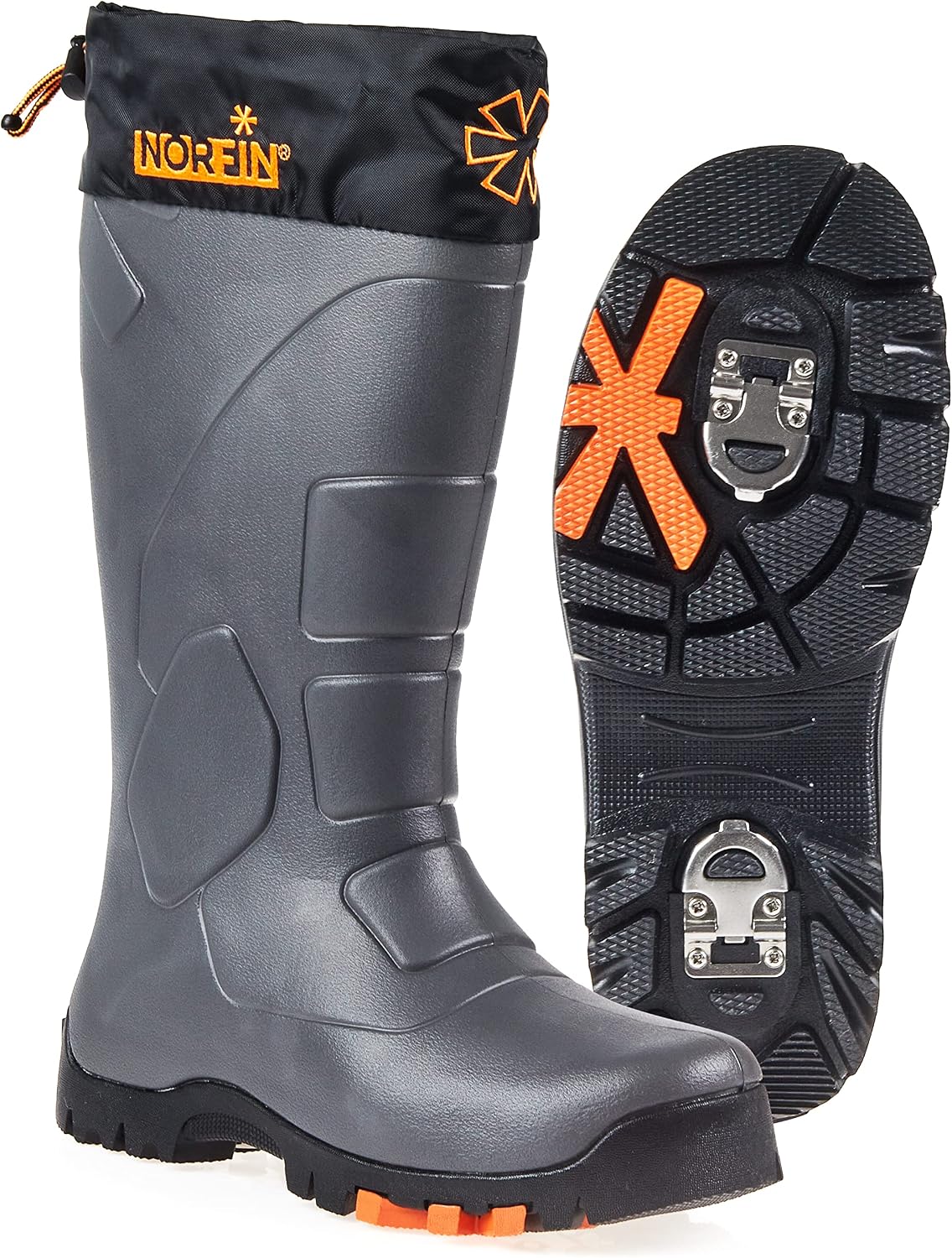 NORFIN Klondike 2 -Winter Boots for Fishing, Hunting and Hiking - Anti Slip - Retractable ice Cleats for Added Safety and Protection - Made of EVA Material - Removable Insole